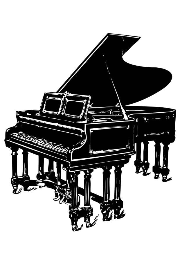 Coloriage piano A  queue